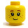 LEGO Yellow Minifig Head with Black Eyelashes, Brown Eyebrows, Freckles Pattern (Recessed Solid Stud) (20393 / 30973)