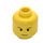 LEGO Gelb Minifigur Kopf mit Braun Eyebrows (Sicherheitsnoppe) (3626 / 83799)