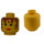 LEGO Amarillo Minifigura Cabeza con Marrón Pelo, Eyelashes, y Lipstick (Espiga de seguridad) (3626 / 90261)