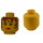 LEGO Yellow Minifig Head with Brown Hair, Eyelashes, and Lipstick (Safety Stud) (3626 / 90261)