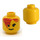 LEGO Gelb Minifigur Kopf mit Braun Haar over Auge und Schwarz Eyebrows (Sicherheitsnoppe) (3626)