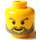 LEGO Gelb Minifig Kopf mit Dark Grey Facial Haar (Sicherheitsbolzen) (3626)