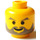 LEGO Yellow Minifig Head with Dark Grey Facial Hair (Safety Stud) (3626)