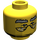 LEGO Gelb Minifig Kopf mit Half-Moon Glasses und Grey Eyebrows (Sicherheitsbolzen) (3626 / 50897)