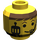 LEGO Gelb Minifig Kopf mit Headset Over rot Orange Haar &amp; Eyebrows (Sicherheitsbolzen) (3626)