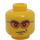 LEGO Gelb Minifigur Kopf mit Orange Sonnenbrille und Smirk (Sicherheitsnoppe) (45936 / 50958)