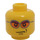 LEGO Yellow Minifig Head with Orange Sunglasses and Smirk (Safety Stud) (45936 / 50958)