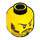 LEGO Yellow Minifig Head with Sideburns and Arched Eyebrows (Recessed Solid Stud) (3626 / 64900)