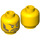 LEGO Yellow Minifig Head with Sideburns and Arched Eyebrows (Recessed Solid Stud) (3626 / 64900)