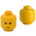 LEGO Yellow Minifig Head with Small Black Eyebrows (Safety Stud) (3626)