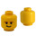 LEGO Gul Minifigur Hode med Smirk og Brun Eyebrows (Sikkerhetsknott) (49035 / 90384)