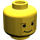 LEGO Yellow Minifig Head with Smirk and Brown Eyebrows (Safety Stud) (49035 / 90384)