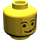 LEGO Geel Minifig Hoofd met Standaard Grijns, Eyebrows en Microphone (Veiligheids Stud) (3626)