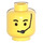 LEGO Geel Minifig Hoofd met Standaard Grijns, Eyebrows en Microphone (Veiligheids Stud) (3626)