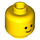 LEGO Jaune Minifigurine Tête avec Standard Sourire (Clou de sécurité) (55368 / 55438)