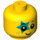 LEGO Gelb Minifigure Baby Kopf mit Green Star (33464 / 65786)