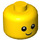 LEGO Yellow Minifigure Baby Head with Smile without Neck (24581 / 26556)