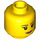 LEGO Yellow Minifigure Female Head with Red Lips (Recessed Solid Stud) (3626)