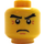 LEGO Yellow Minifigure Head Frowning with Crow&#039;s Feet Lines by Eyes (Safety Stud) (3626 / 93390)