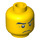 LEGO Yellow Minifigure Head Frowning with Crow&#039;s Feet Lines by Eyes (Safety Stud) (3626 / 93390)