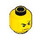 LEGO Amarillo Minifigura Cabeza Frowning con Scar across Izquierda Ojo (Espiga de seguridad) (93618 / 94053)