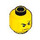 LEGO Gelb Minifigure Kopf Frowning mit Scar across Links Eye (Sicherheitsbolzen) (93618 / 94053)
