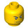 LEGO Geel Minifiguur Hoofd Frowning met Scar across Links Oog (Veiligheidsnop) (93618 / 94053)