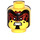 LEGO Yellow Minifigure Head of Ancient Warrior (Recessed Solid Stud) (3626)