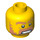 LEGO Geel Minifiguur Hoofd Raging met Scar across Links Eyebrow (Veiligheidsnop) (3626 / 94565)