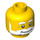 LEGO Yellow Minifigure Head Smiling with Bushy White Beard and Eyebrows (Safety Stud) (3626 / 94567)