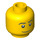 LEGO Giallo Minifigure Testa Smiling con Sottile Sorriso e Eyebrows (Perno solido incassato) (3626 / 93394)