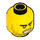 LEGO Jaune Minifigurine Tête avec Agent Charge Angry Face (Clou de sécurité) (14931 / 63198)