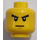 LEGO Gul Minifigur Hode med Angry Scowl (Forsenket solid knott) (13794 / 93621)