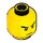 LEGO Gelb Minifigure Kopf mit Angry Scowl (Einbau-Vollbolzen) (13794 / 93621)