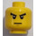 LEGO Gelb Minifigure Kopf mit Angry Scowl (Einbau-Vollbolzen) (13794 / 93621)