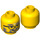 LEGO Gelb Minifigure Kopf mit Beard und Glasses (Sicherheitsbolzen) (3626 / 83447)