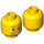 LEGO Yellow Minifigure Head with beard around mouth (Recessed Solid Stud) (3626 / 45244)