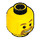 LEGO Yellow Minifigure Head with beard around mouth (Safety Stud) (3626 / 45244)