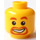 LEGO Yellow Minifigure Head with beard around mouth (Safety Stud) (3626 / 45244)