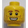 LEGO Žlutá Minifigurka Hlava s Velký Smile a Strniště (Bezpečnostní cvoček) (3626 / 94573)