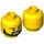 LEGO Yellow Minifigure Head with Black Beard (Recessed Solid Stud) (11978 / 21022)