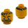 LEGO Yellow Minifigure Head with Black Hair and Moustache, Thick Lips (Safety Stud) (3626)