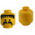 LEGO Yellow Minifigure Head with Black Moustache and Stubble (Solid Stud)