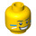 LEGO Yellow Minifigure Head with Blue and White Face Paint Stripes on Cheeks (Recessed Solid Stud) (3626 / 93414)