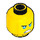 LEGO Yellow Minifigure Head with Blue Eyes (Recessed Solid Stud) (3626 / 34048)