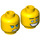 LEGO Gelb Minifigure Kopf mit Blau Augen (Einbau-Vollbolzen) (3626 / 34048)