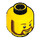 LEGO Giallo Minifigure Testa con Marrone Barba e Smile (Perno solido incassato) (12486 / 89510)