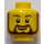 LEGO Gul Minifigur Hoved med Brun Skæg og Smile (Forsænket solid knops) (12486 / 89510)