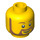 LEGO Gelb Minifigur Kopf mit Braun Bart und Smile (Vertiefte feste Noppen) (12486 / 89510)