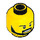 LEGO Gelb Minifigure Kopf mit braunem Bart (vertiefter massiver Bolzen) (11978 / 21022)